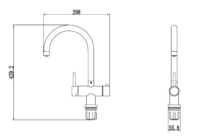 TAILORED HOTSTREAM 3.0 GUNMETAL 3-IN-1 INSTANT BOILING WATER TAP, TANK & FILTER, 5124 TAILORED HOTSTREAM 3.0 GUNMETAL 3-IN-1 INSTANT BOILING WATER TAP, TANK & FILTER, 5124